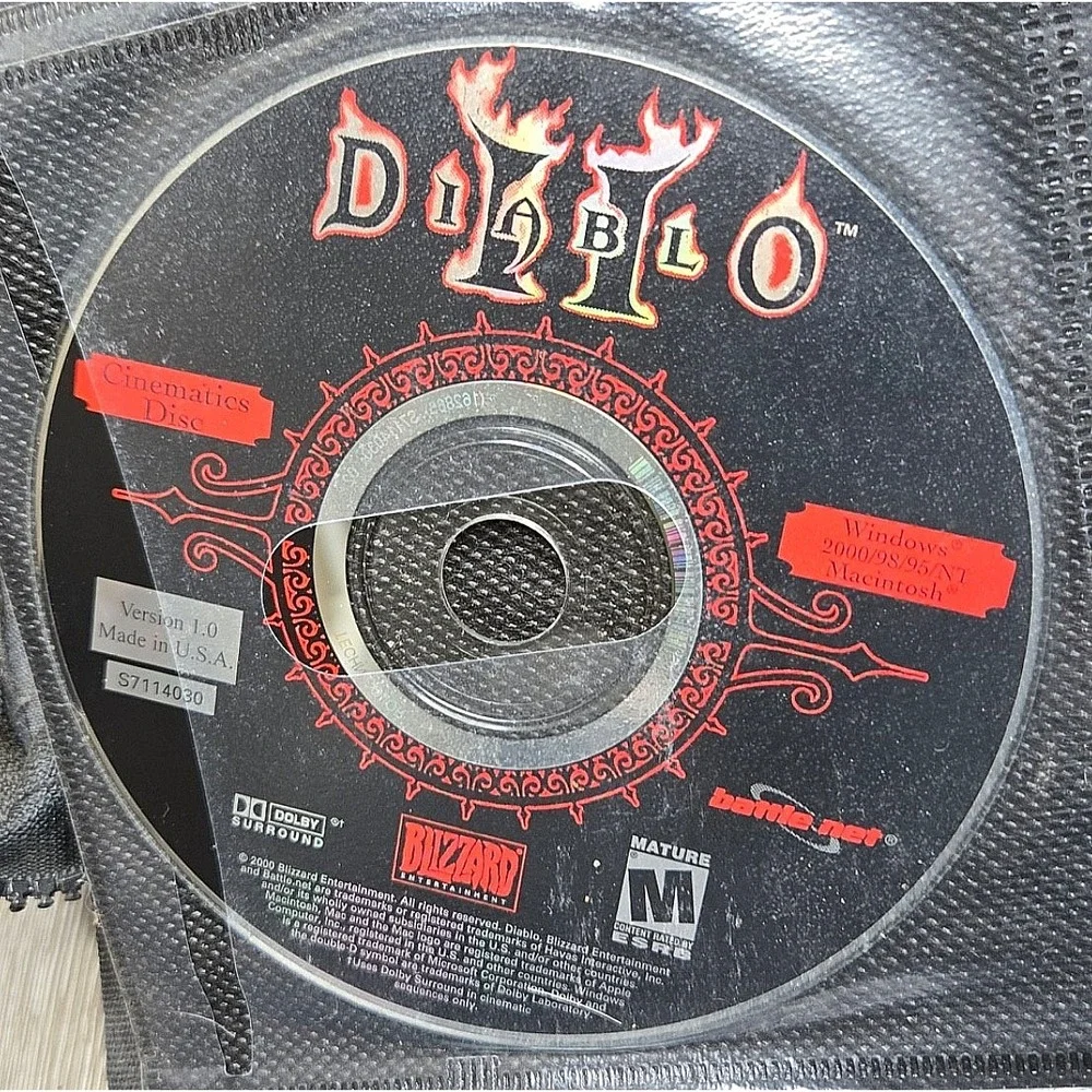 Diablo II and Lord of Destruction PC Expansion 4 Disc Set No Case Tested